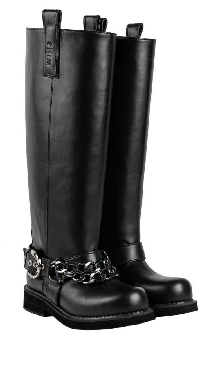 Chunky Knee High Riding Boots - Deadly Dahlia - BeaA - Be At Home with Yourself - 