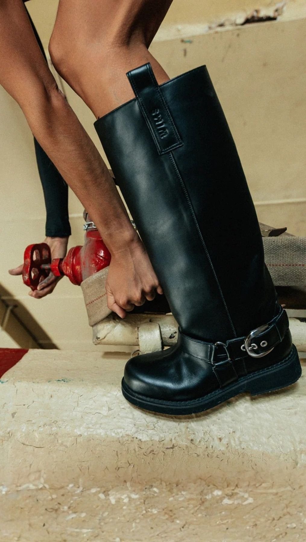 Chunky Knee High Riding Boots - Deadly Dahlia - BeaA - Be At Home with Yourself - 