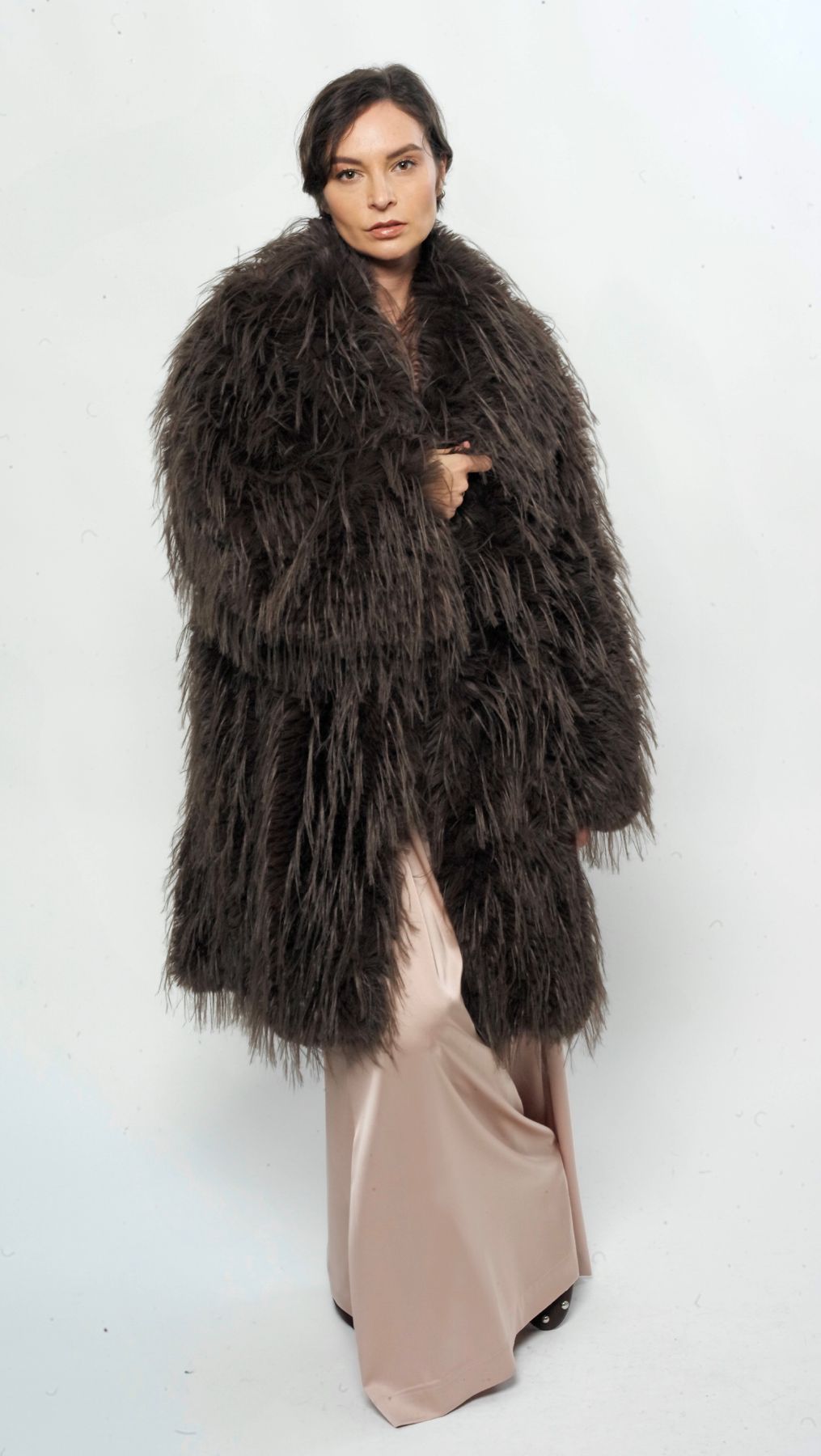 Eco-fur coat Coffee