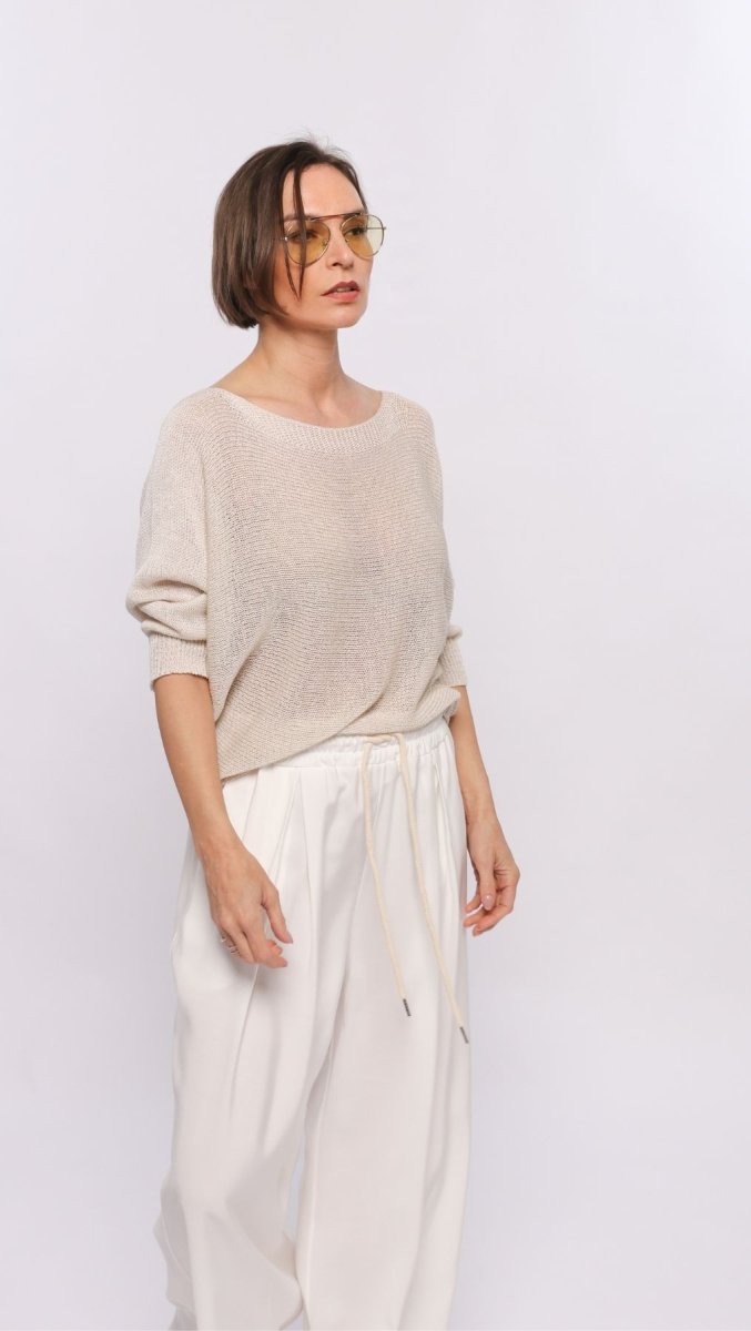 Crochet top Beige - BeaA - Be At Home with Yourself - Top