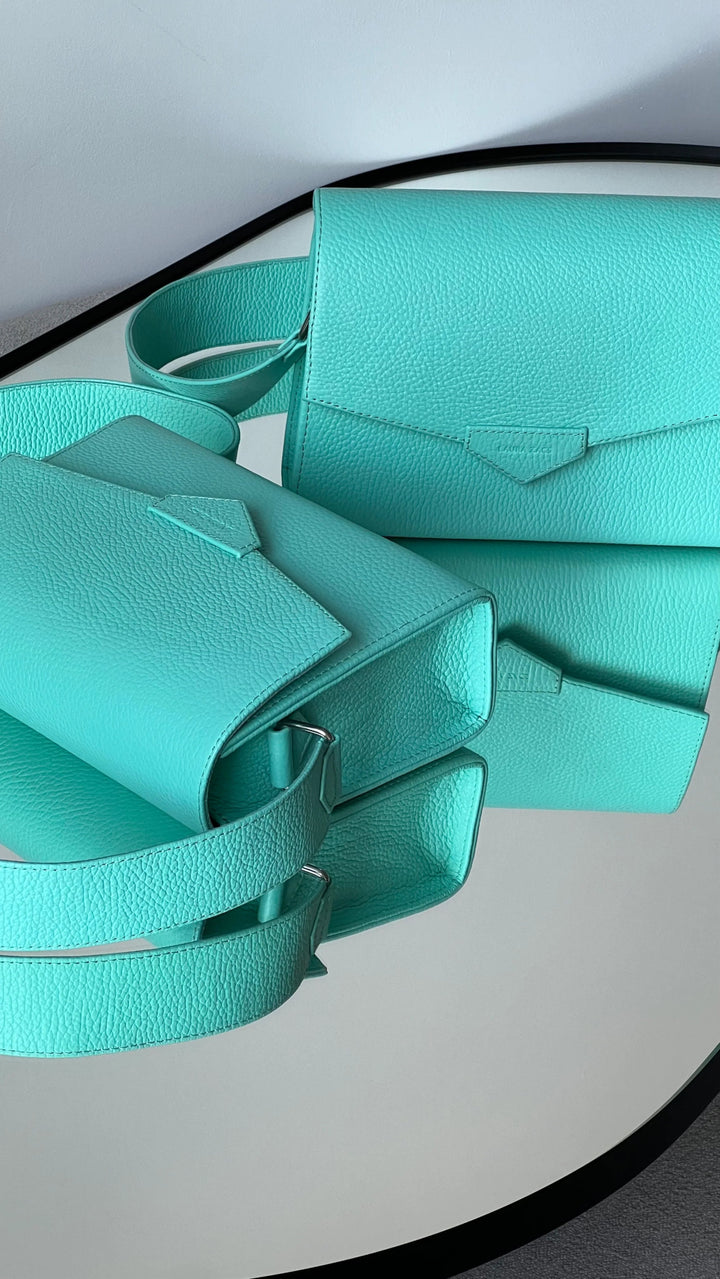 CROSS BODY BAG IN TURQUOISE LEATHER - BeaA - Be At Home with Yourself - Bag