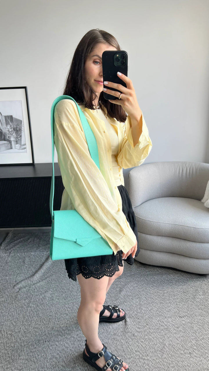 CROSS BODY BAG IN TURQUOISE LEATHER - BeaA - Be At Home with Yourself - Bag