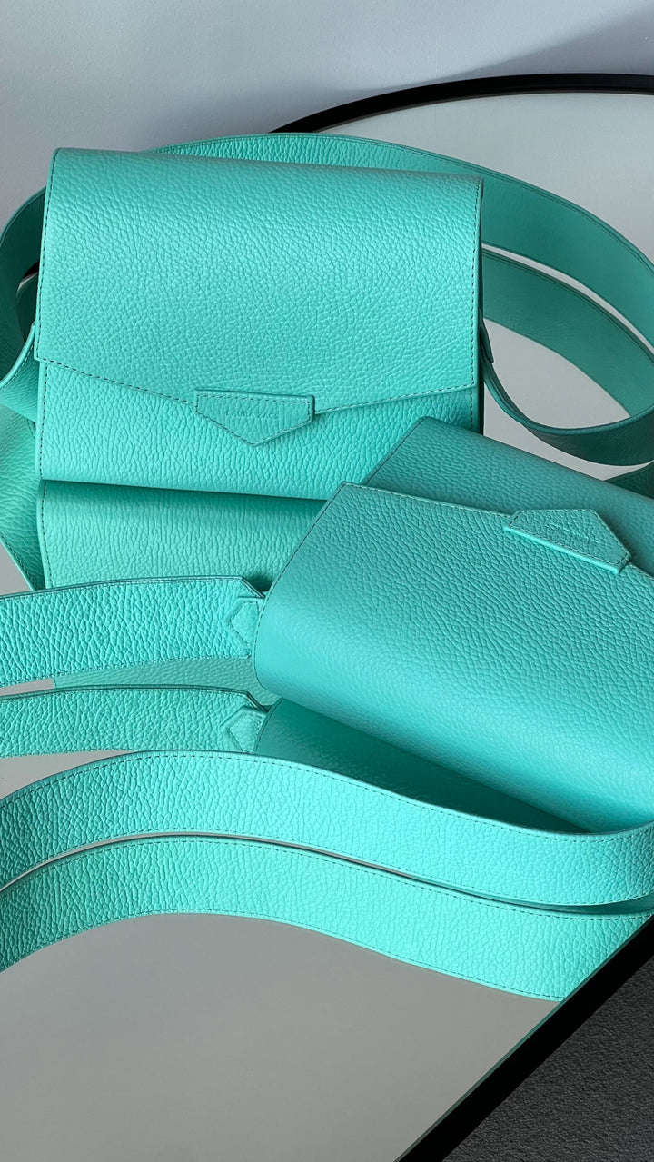 CROSS BODY BAG IN TURQUOISE LEATHER - BeaA - Be At Home with Yourself - Bag