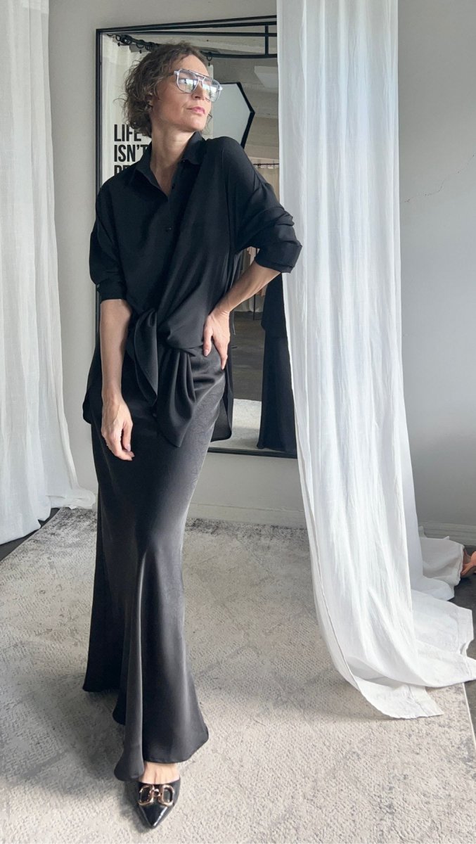 Crushed silk long Skirt - BeaA - Be At Home with Yourself - skirt