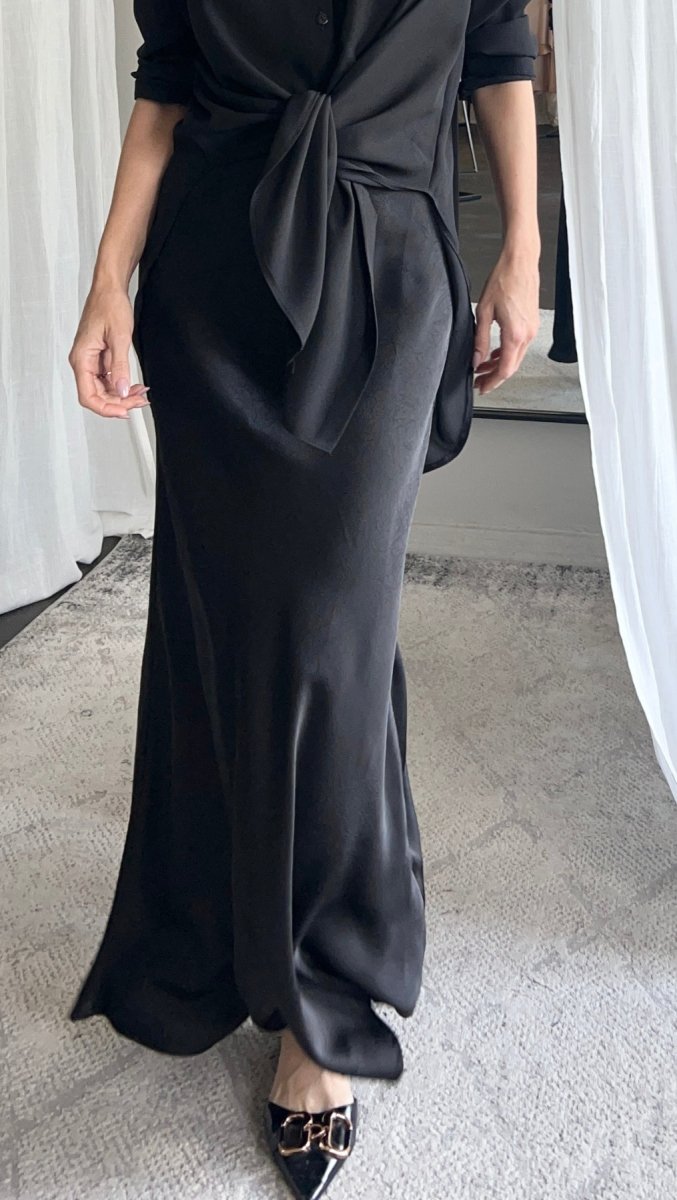 Crushed silk long Skirt - BeaA - Be At Home with Yourself - skirt