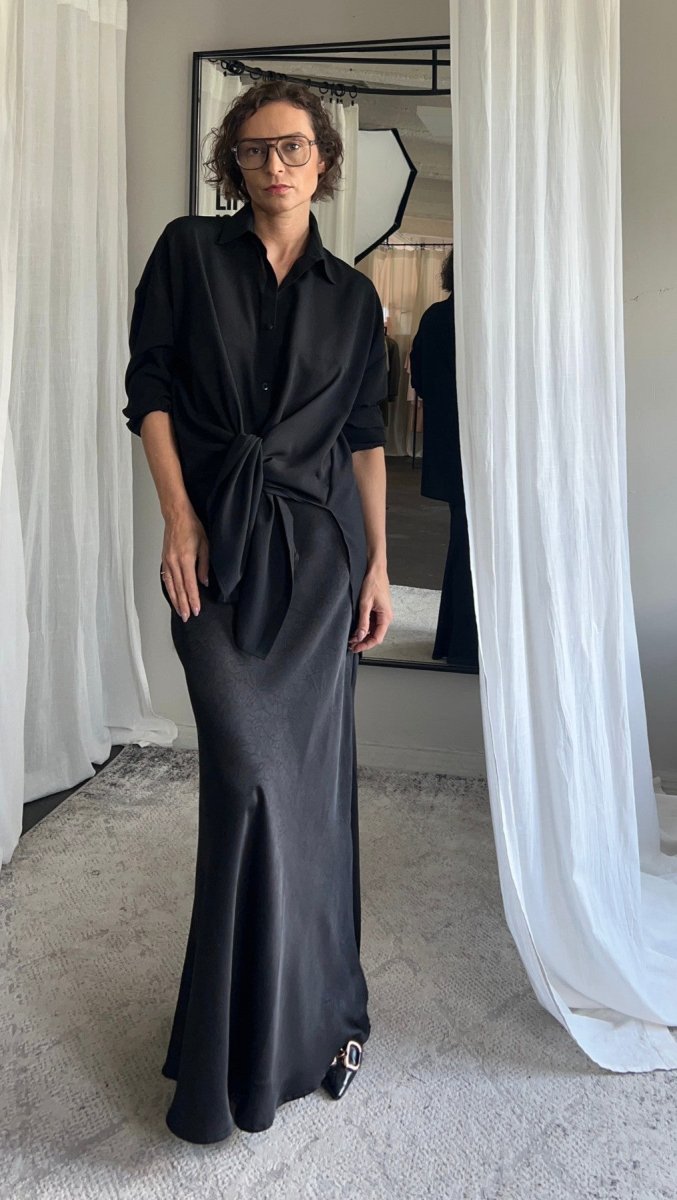 Crushed silk long Skirt - BeaA - Be At Home with Yourself - skirt