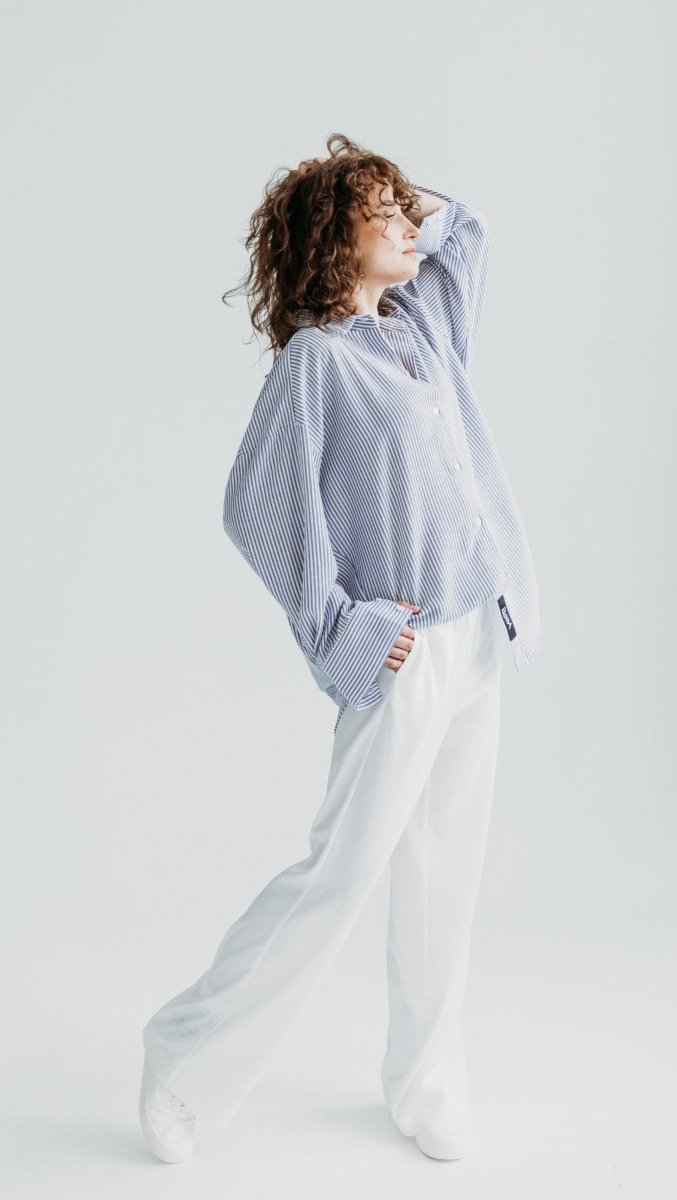 Crushed viscose trousers White - BeaA - Be At Home with Yourself - Trousers