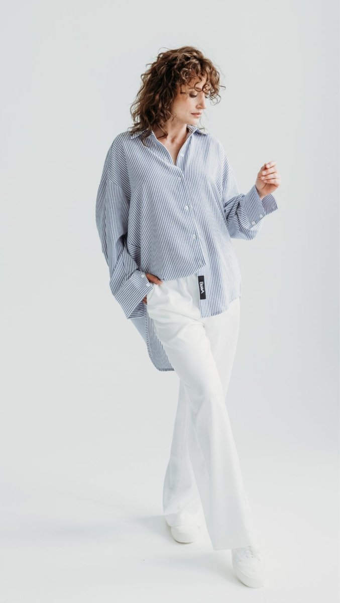Crushed viscose trousers White - BeaA - Be At Home with Yourself - Trousers