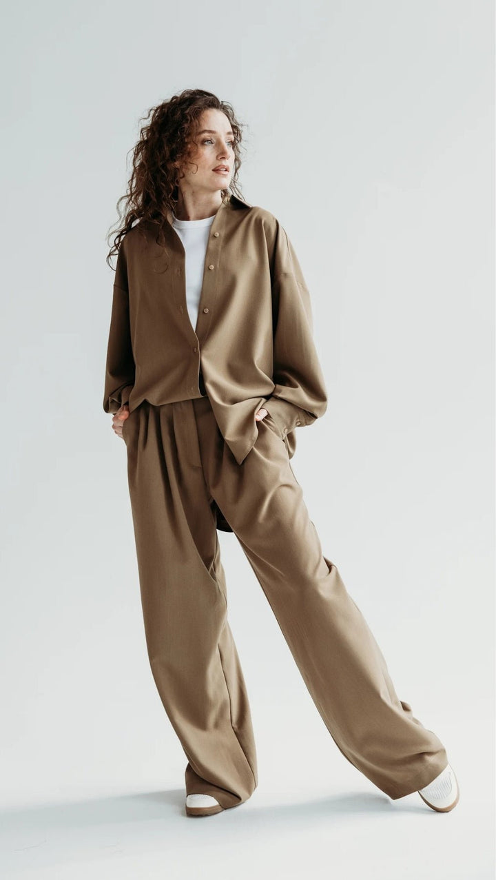 Double pleat trousers Desert Shade - BeaA - Be At Home with Yourself - Trousers