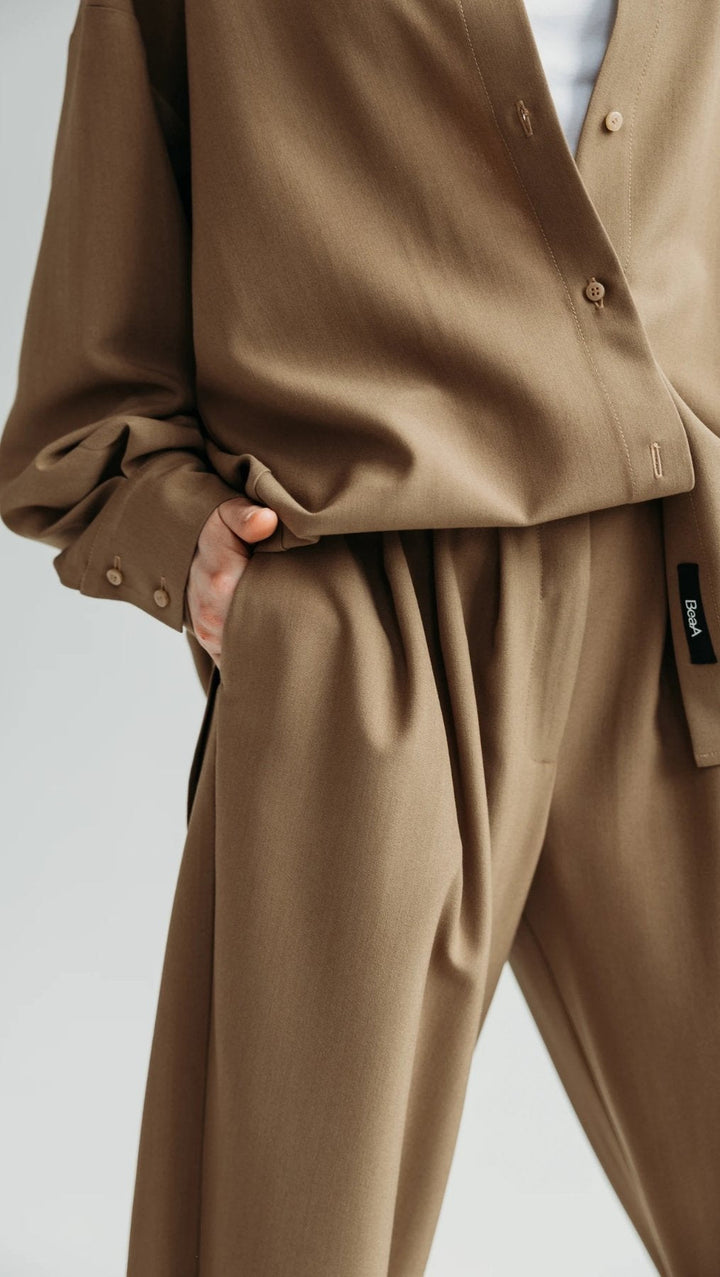 Double pleat trousers Desert Shade - BeaA - Be At Home with Yourself - Trousers