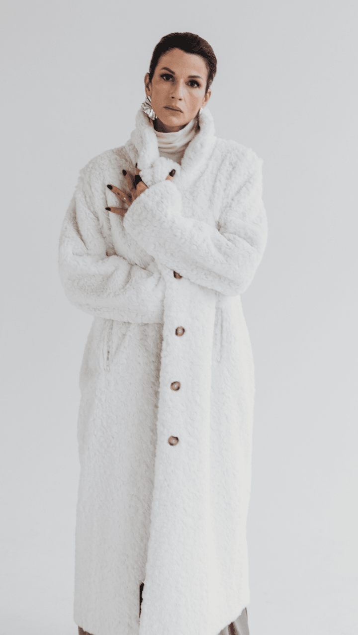 Eco - fur coat White - BeaA - Be At Home with Yourself - coat