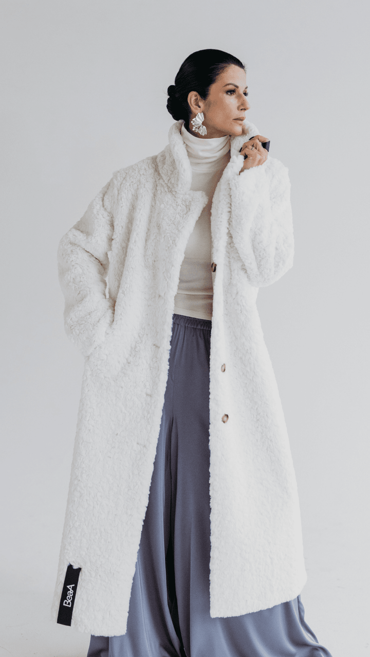 Eco - fur coat White - BeaA - Be At Home with Yourself - coat