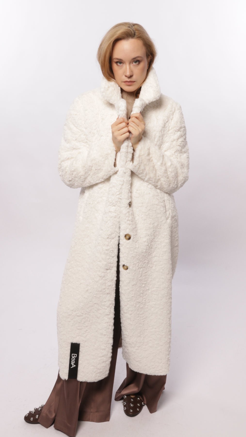 Eco - fur coat White - BeaA - Be At Home with Yourself - coat
