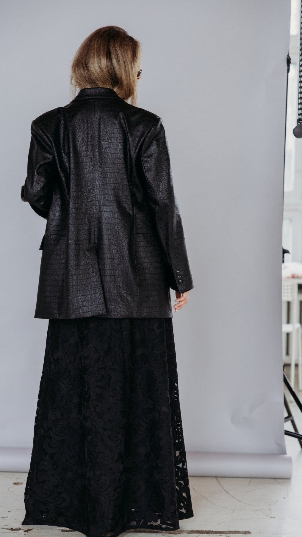 Eco-leather blazer Noir Croc - BeaA - Be At Home with Yourself - coat
