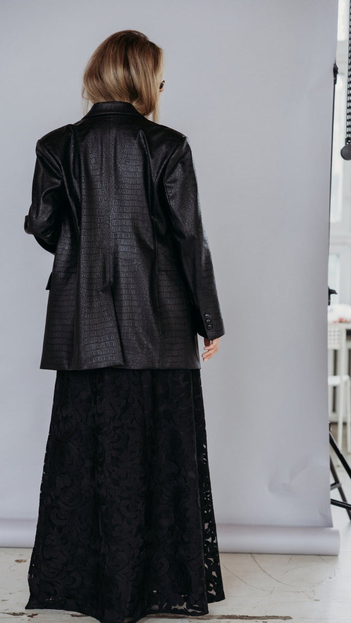 Eco-leather blazer Noir Croc - BeaA - Be At Home with Yourself - coat