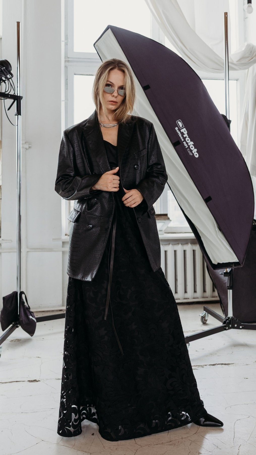 Eco-leather blazer Noir Croc - BeaA - Be At Home with Yourself - coat