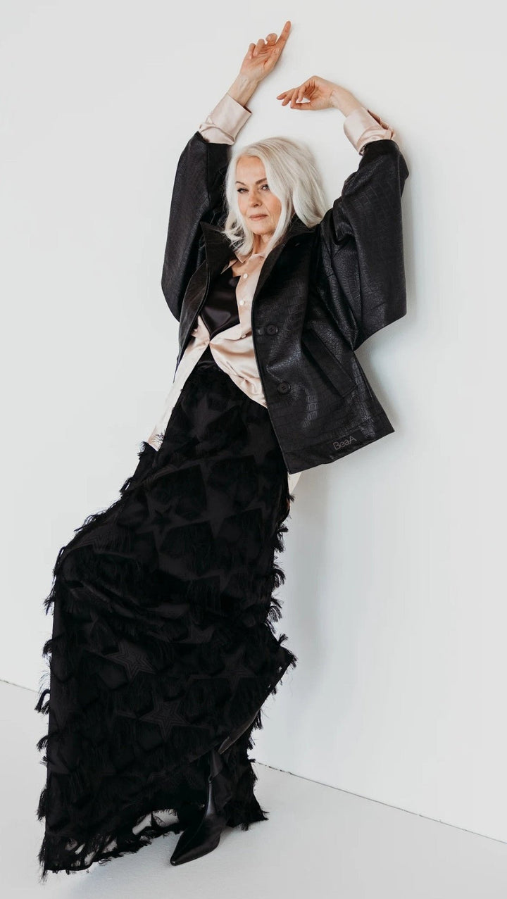 Eco - leather jacket Noir Croc - BeaA - Be At Home with Yourself - coat