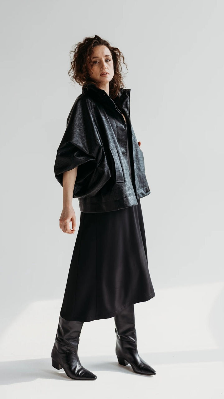 Eco - leather jacket Noir Croc - BeaA - Be At Home with Yourself - coat