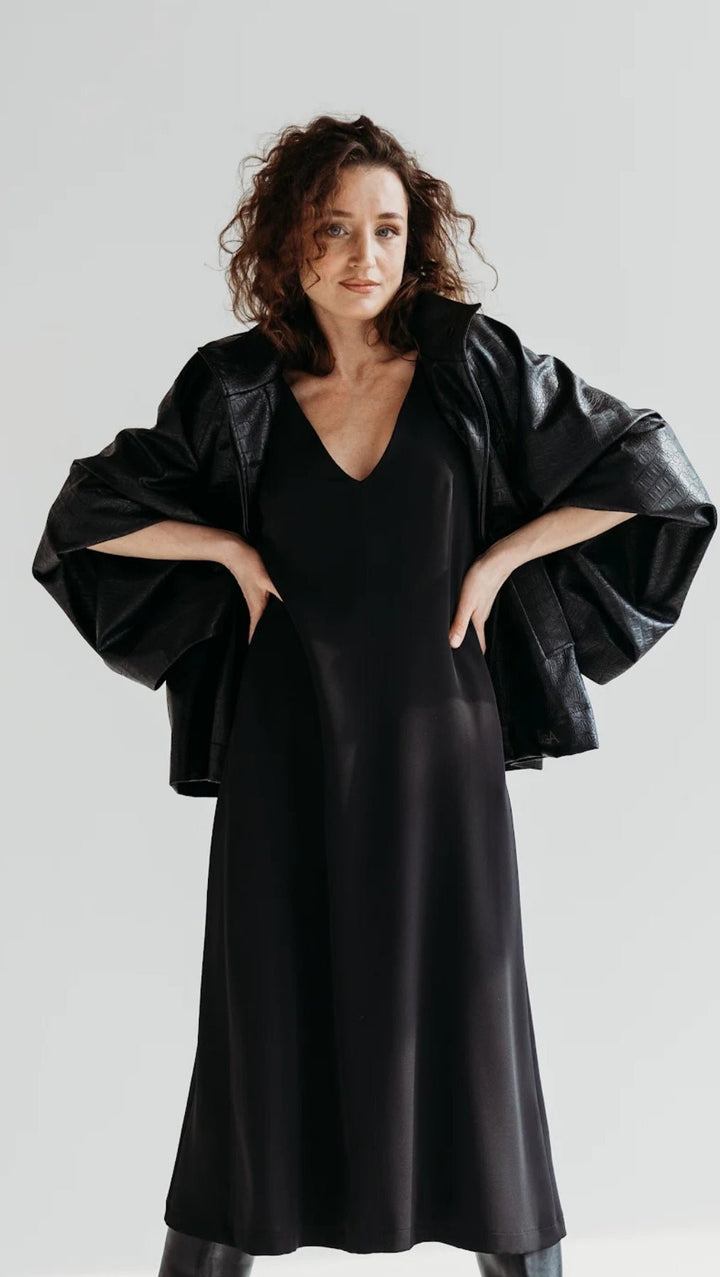 Eco - leather jacket Noir Croc - BeaA - Be At Home with Yourself - coat