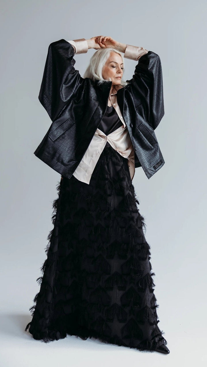 Eco - leather jacket Noir Croc - BeaA - Be At Home with Yourself - coat