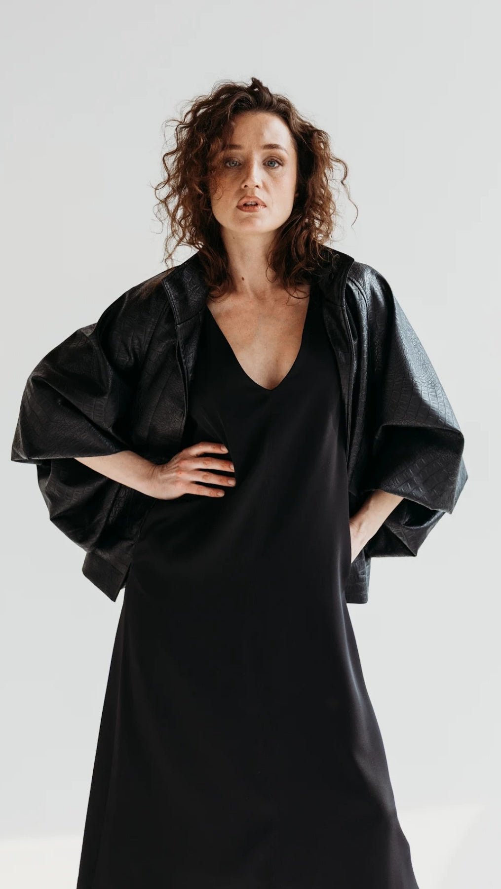 Eco - leather jacket Noir Croc - BeaA - Be At Home with Yourself - coat