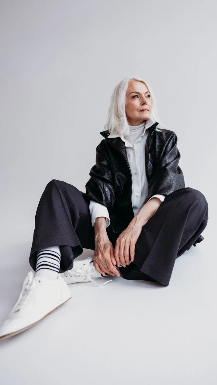 Eco - leather jacket Noir Croc - BeaA - Be At Home with Yourself - coat