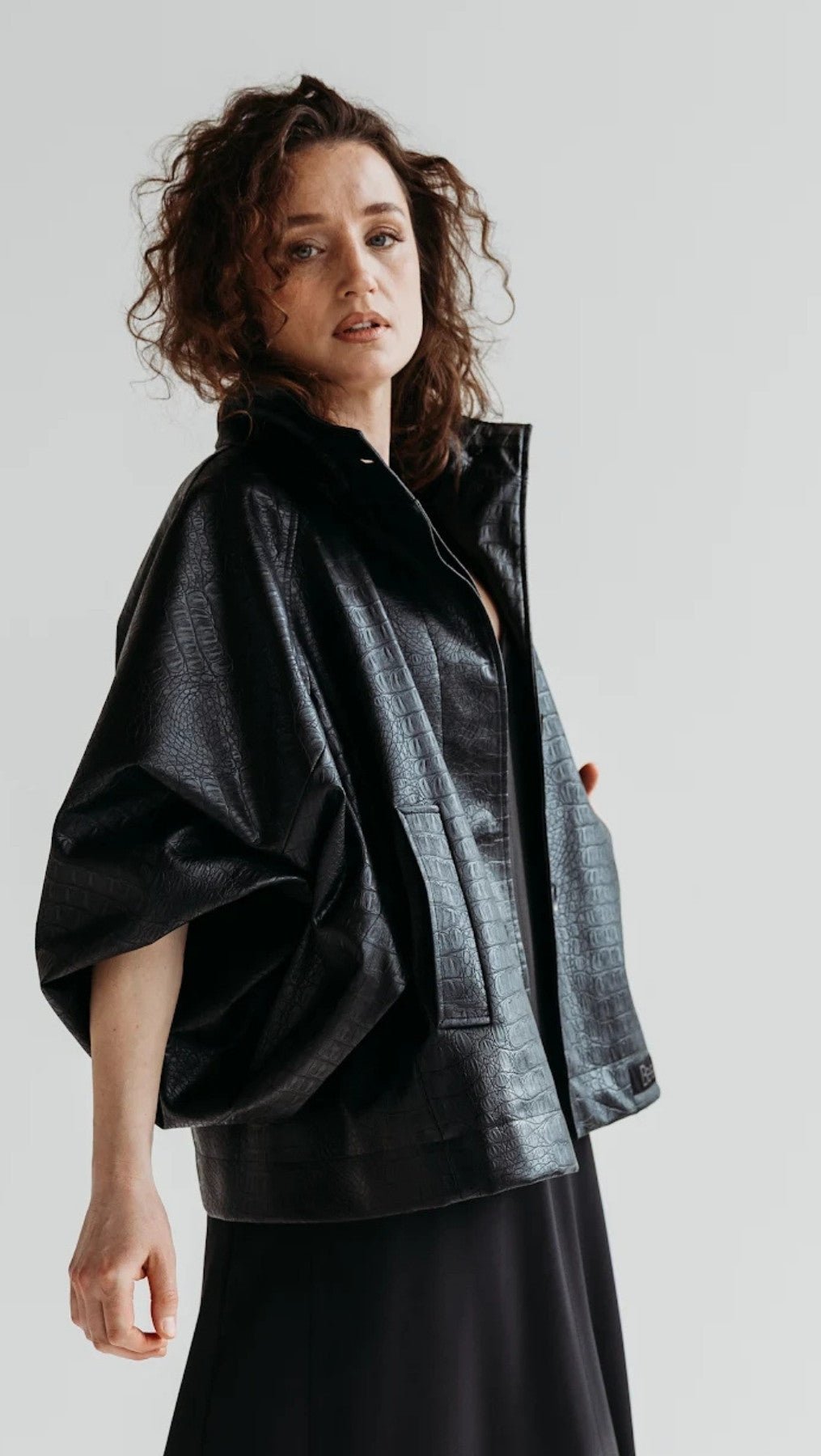 Eco - leather jacket Noir Croc - BeaA - Be At Home with Yourself - coat