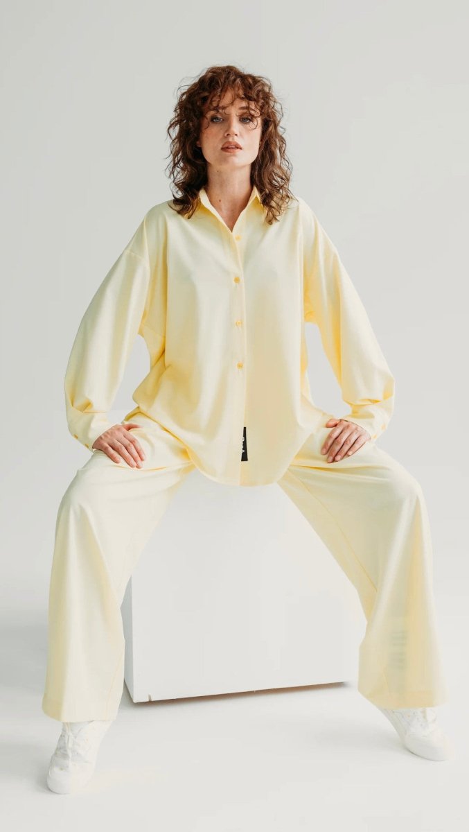Elegant Straight - Leg Trousers Butter Yellow - BeaA - Be At Home with Yourself - Trousers