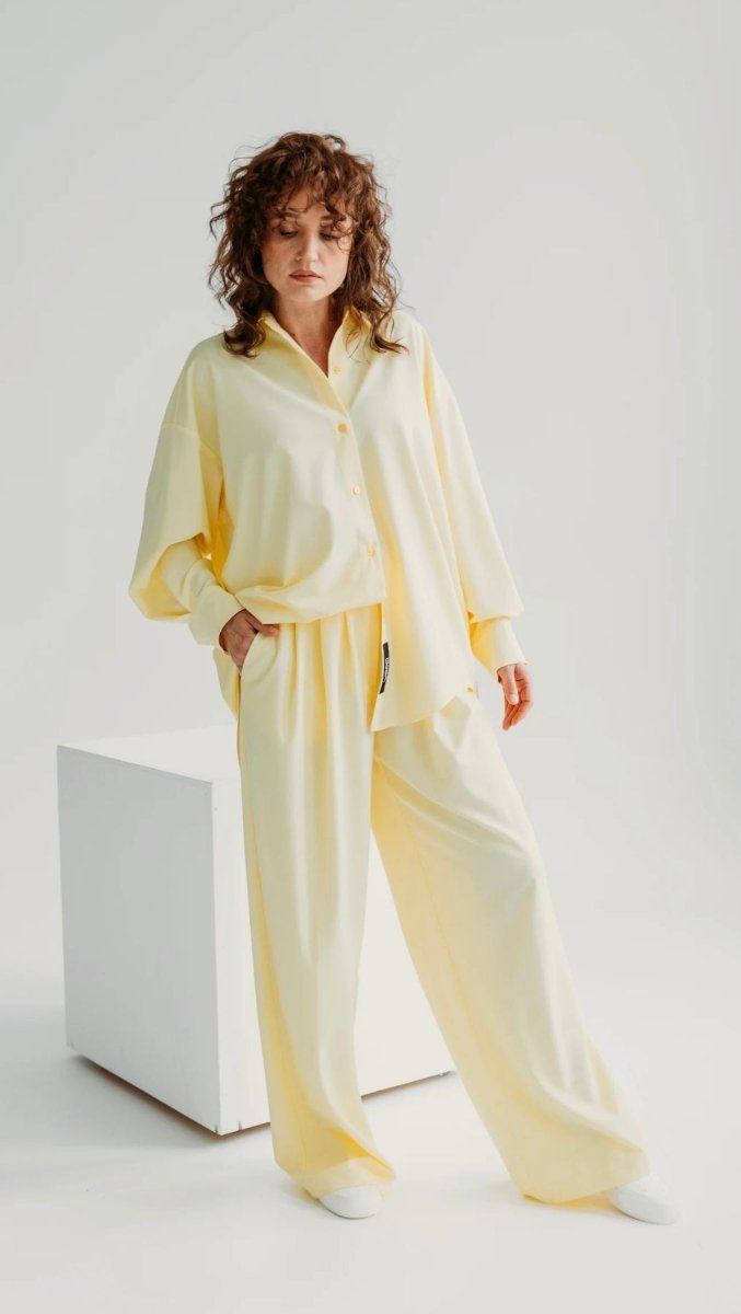 Elegant Straight - Leg Trousers Butter Yellow - BeaA - Be At Home with Yourself - Trousers