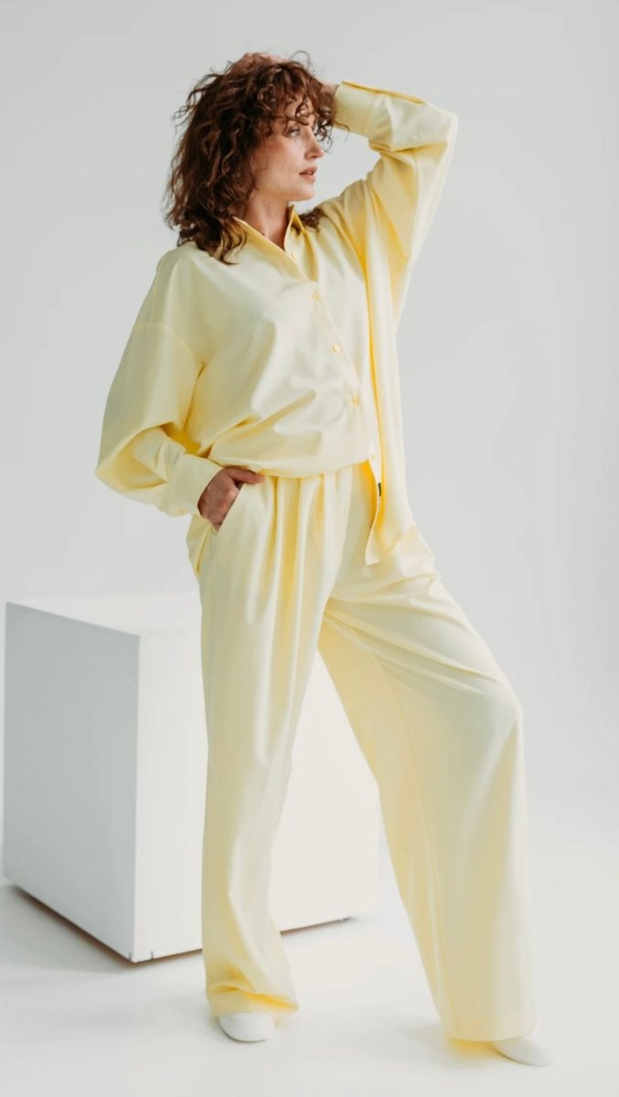 Elegant Straight - Leg Trousers Butter Yellow - BeaA - Be At Home with Yourself - Trousers