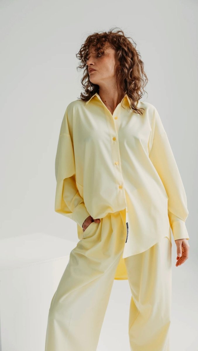 Elegant Straight - Leg Trousers Butter Yellow - BeaA - Be At Home with Yourself - Trousers