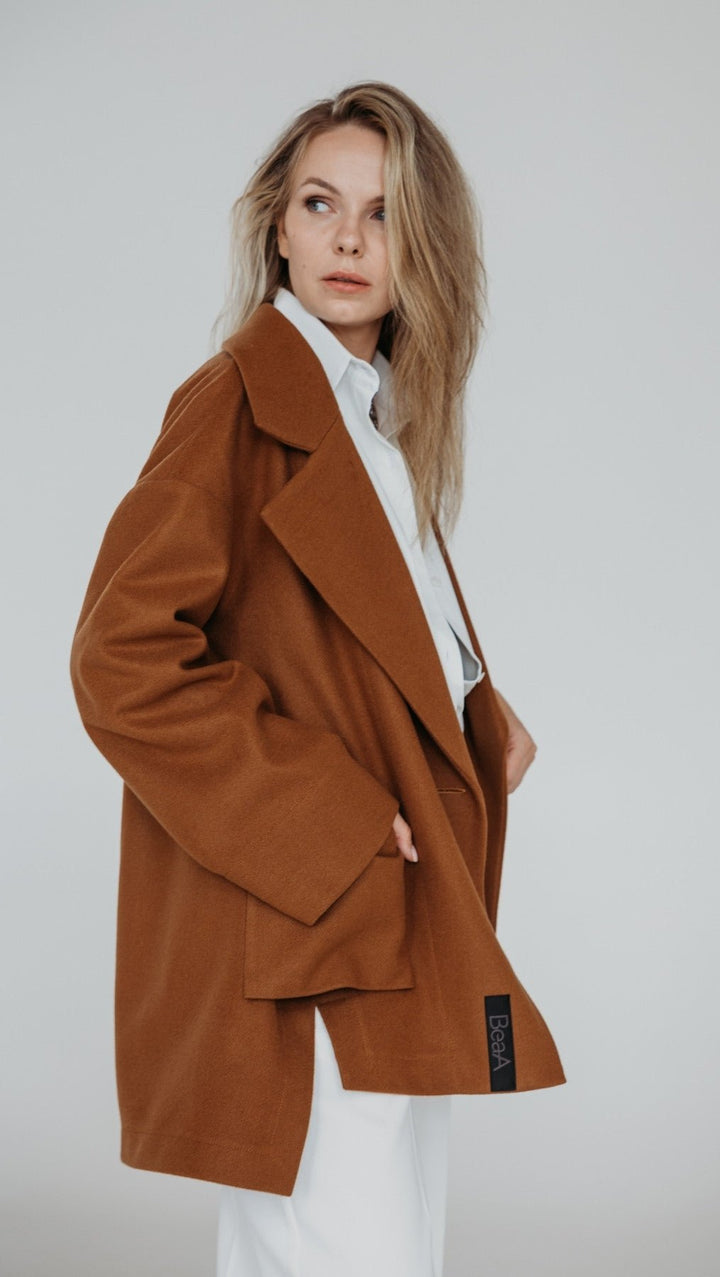 Jacket Dark Camel - BeaA - Be At Home with Yourself - coat