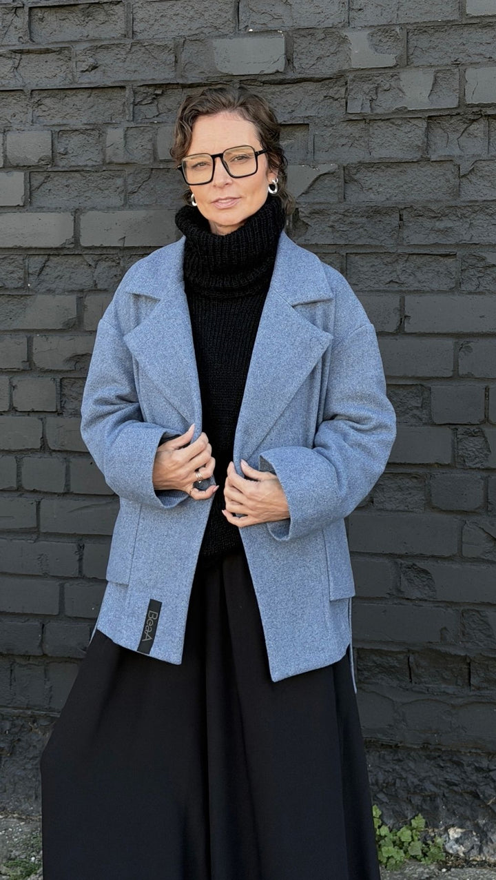 Jacket Light Blue/ Dark Blue - BeaA - Be At Home with Yourself - coat