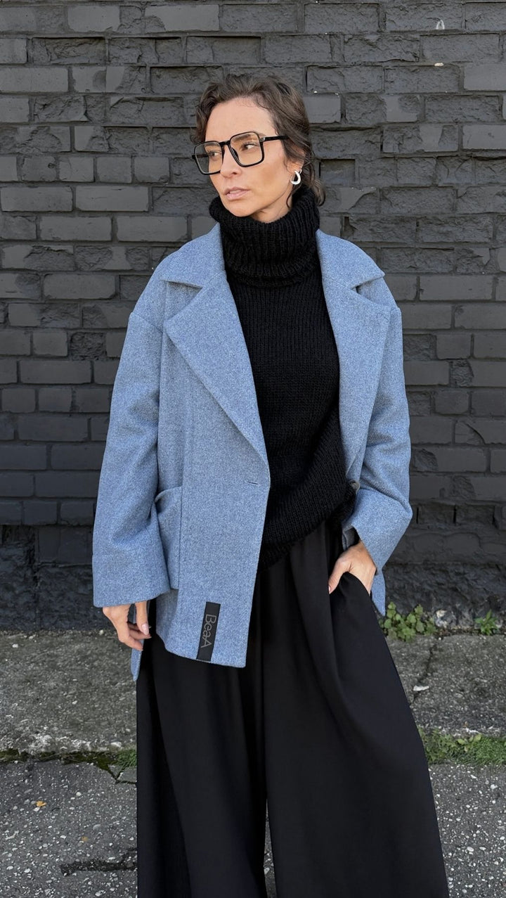 Jacket Light Blue/ Dark Blue - BeaA - Be At Home with Yourself - coat