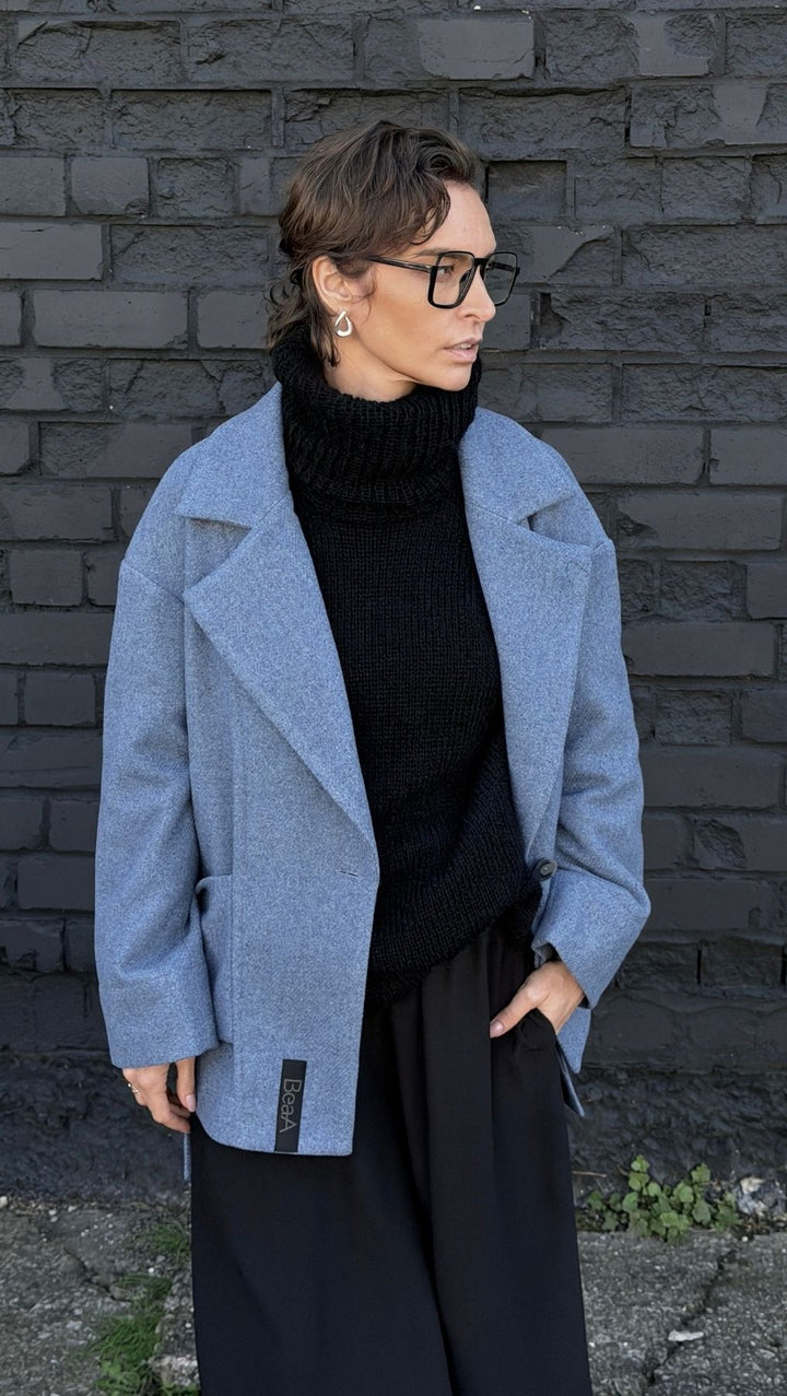 Jacket Light Blue/ Dark Blue - BeaA - Be At Home with Yourself - coat