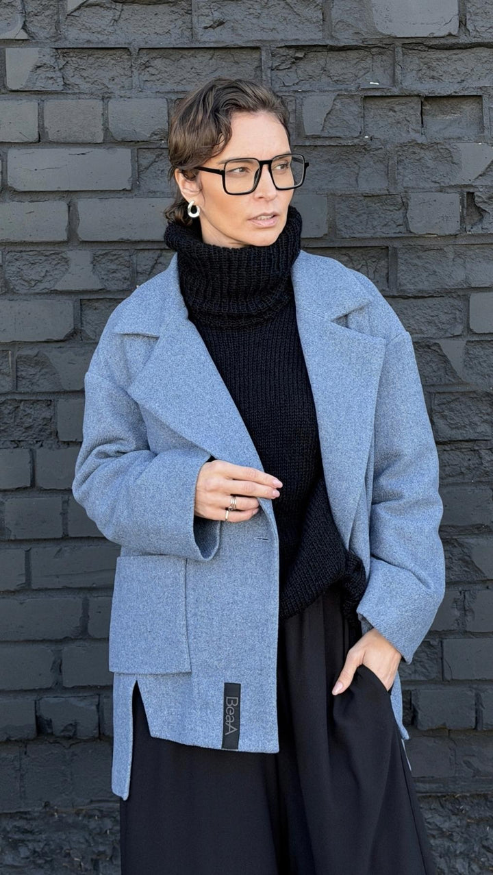 Jacket Light Blue/ Dark Blue - BeaA - Be At Home with Yourself - coat