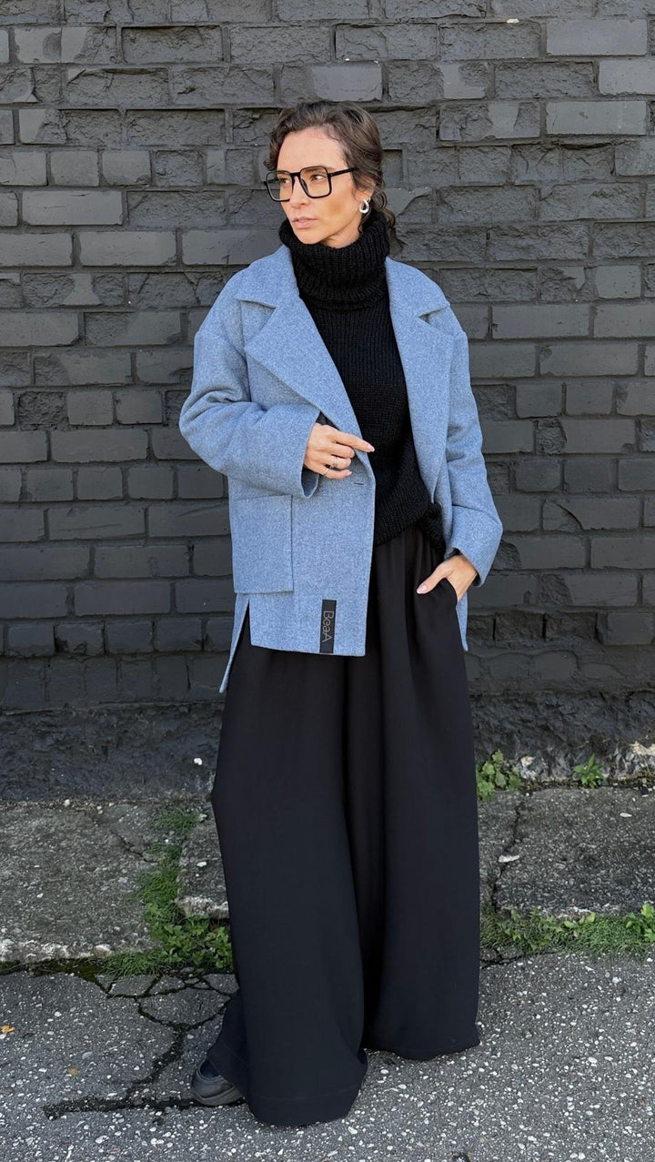 Jacket Light Blue/ Dark Blue - BeaA - Be At Home with Yourself - coat