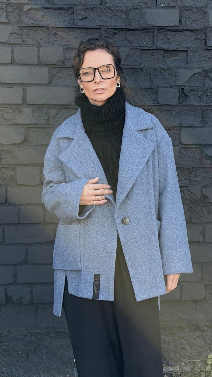 Jacket Light Blue/ Dark Blue - BeaA - Be At Home with Yourself - coat