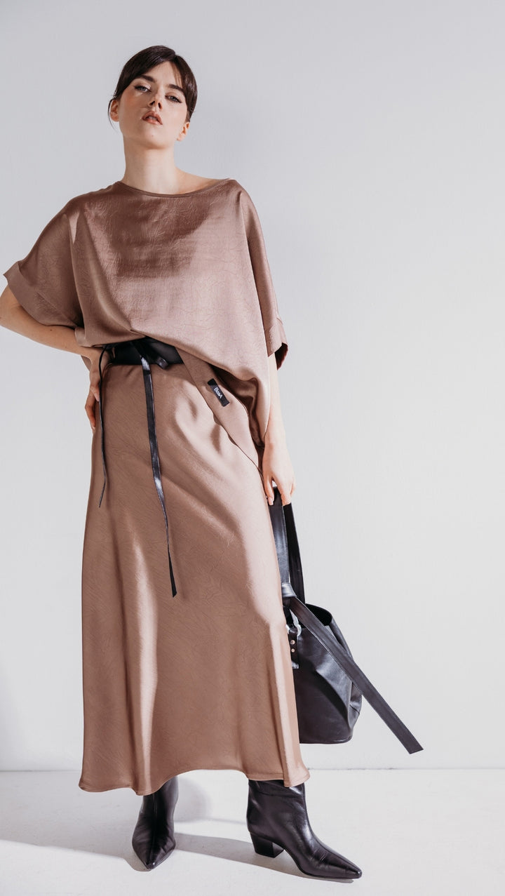 Silk Satin Top Rosewood