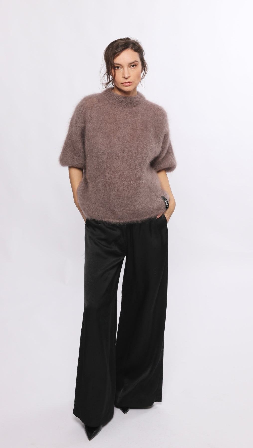 Crushed silk trousers