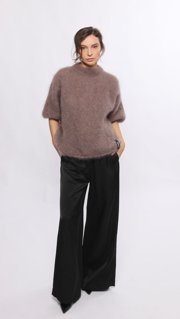 Crushed silk trousers