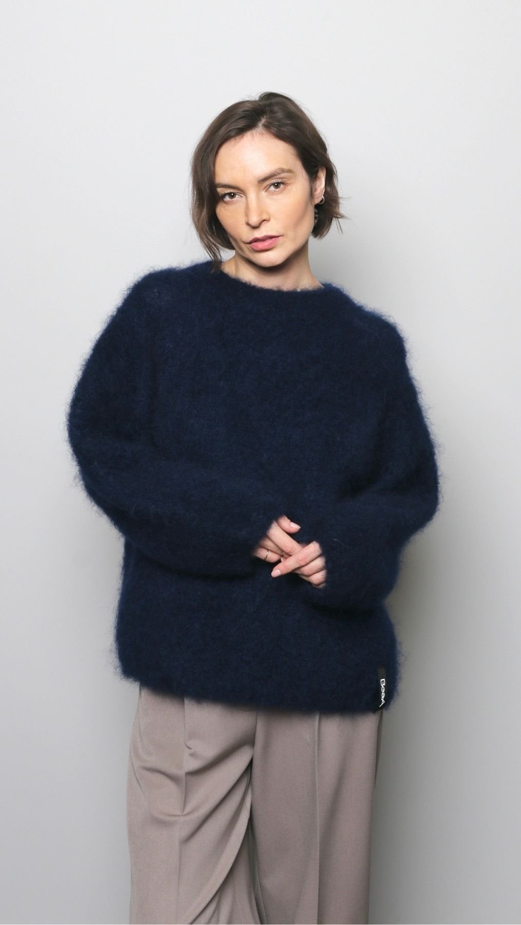 Kid mohair sweater Black or Dark Blue - BeaA - Be At Home with Yourself - sweater