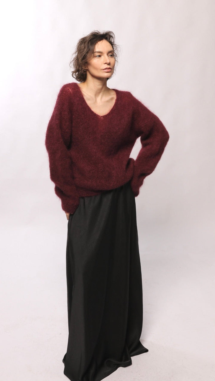 Kid mohair sweater Burgundy - BeaA - Be At Home with Yourself - sweater