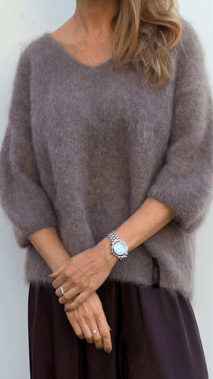 Kid Mohair Sweater Taupe - BeaA - Be At Home with Yourself - sweater