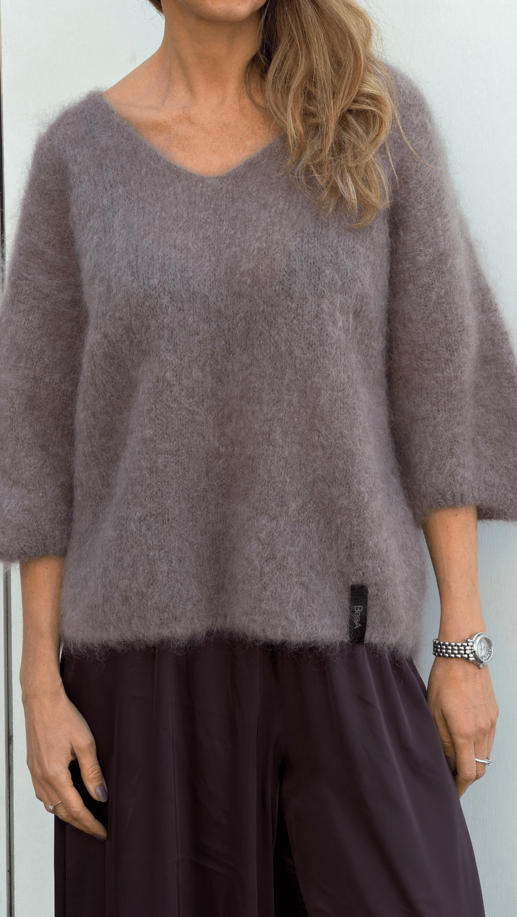 Kid Mohair Sweater Taupe - BeaA - Be At Home with Yourself - sweater