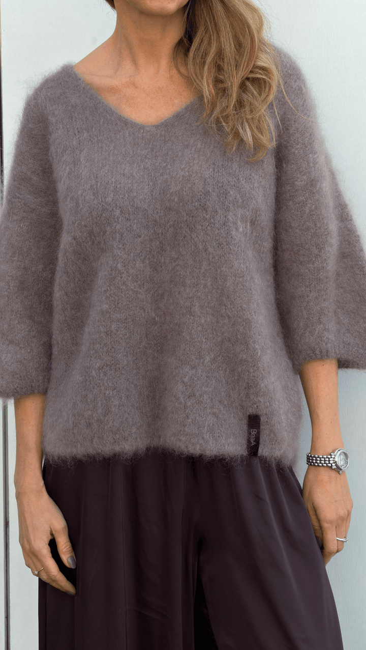 Kid Mohair Sweater Taupe - BeaA - Be At Home with Yourself - sweater