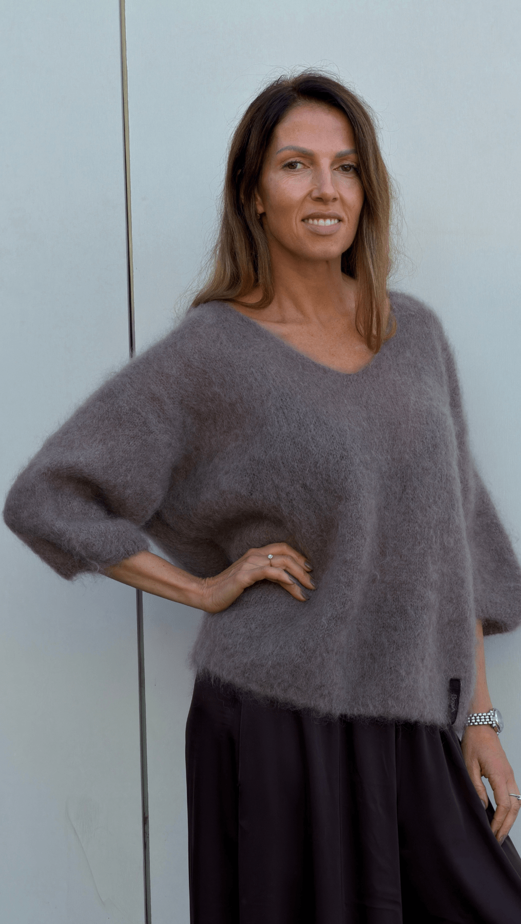 Kid Mohair Sweater Taupe - BeaA - Be At Home with Yourself - sweater