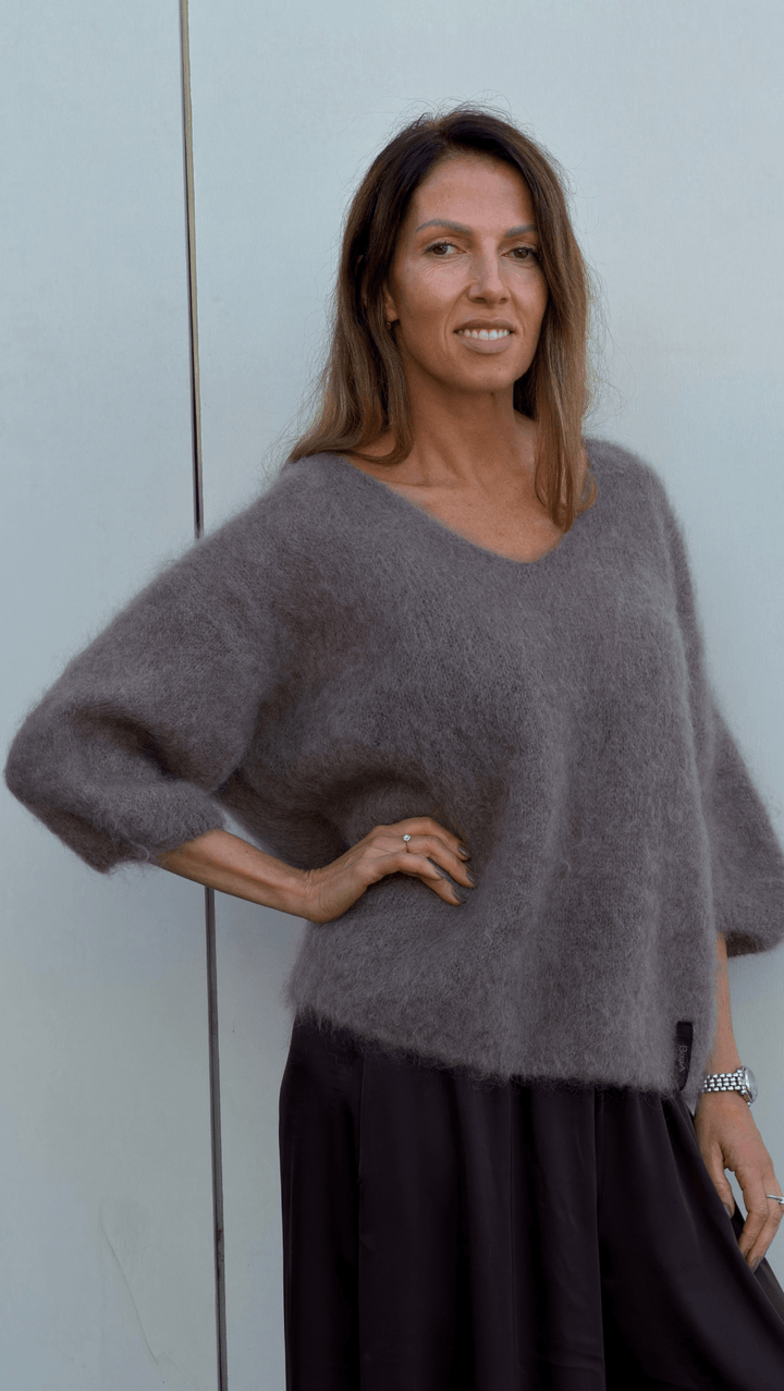 Kid Mohair Sweater Taupe - BeaA - Be At Home with Yourself - sweater