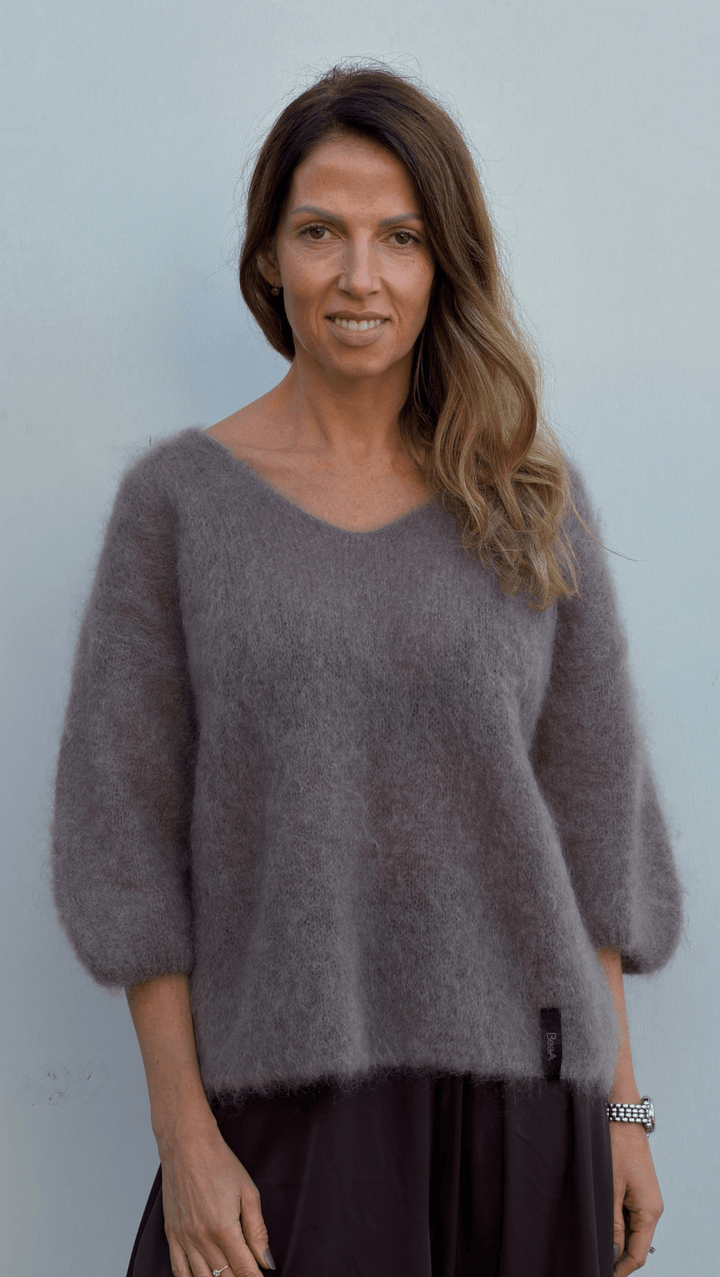 Kid Mohair Sweater Taupe - BeaA - Be At Home with Yourself - sweater