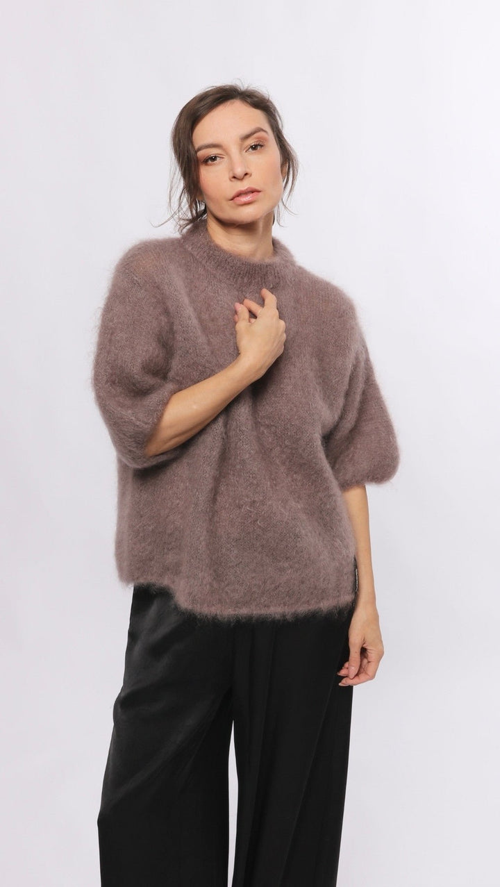 Kid mohair sweater Taupe - BeaA - Be At Home with Yourself - sweater